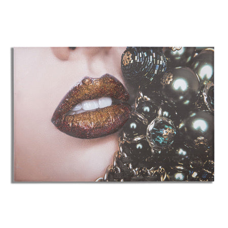 Stampa su tela Lips con telaio in legno per decorazioni ambienti