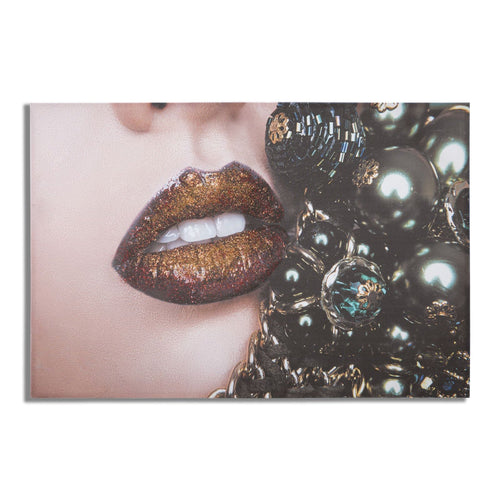 Stampa su tela Lips con telaio in legno per decorazioni ambienti