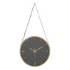 Orologio da parete color nero e oro con cinghia per salotto e cucina