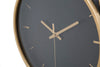Orologio da parete color nero e oro con cinghia per salotto e cucina
