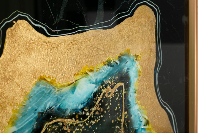 Pannello decorativo Darky in vetro con cornice per decorazioni ambienti