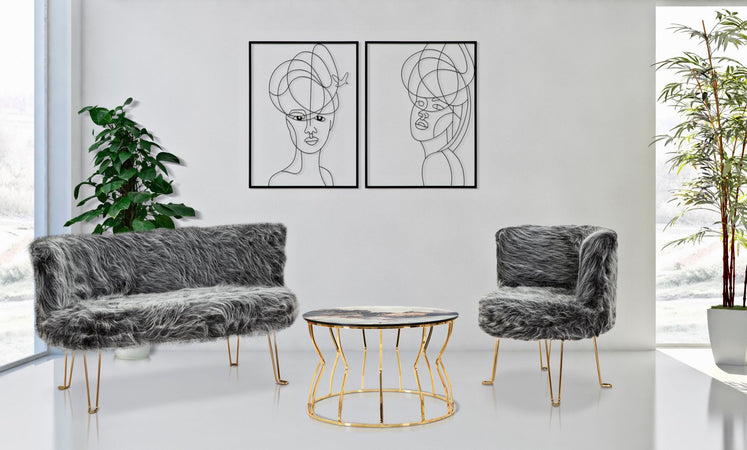 Pannello decorativo donna in ferro per decorazioni ambienti set da 2