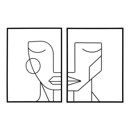 Pannello decorativo coppia tribale in ferro per decorazioni ambienti set da 2
