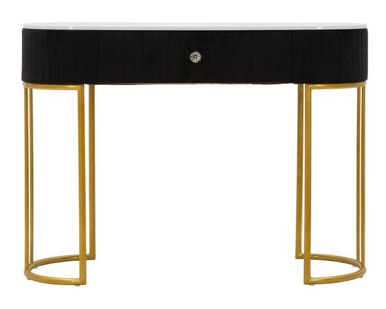 Console "Montpellier" struttura in metallo e legno ripiano in marmo per interni