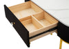 Console Montpellier struttura in metallo e legno ripiano in marmo per interni