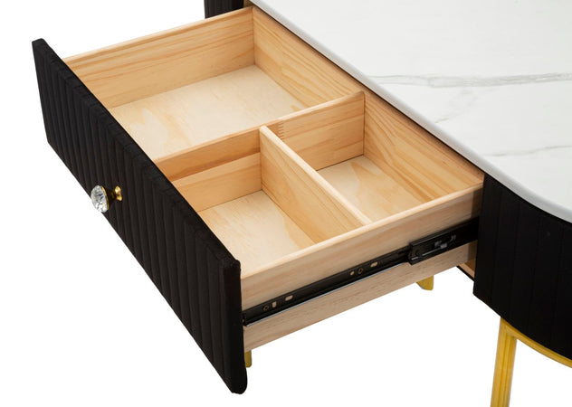 Console "Montpellier" struttura in metallo e legno ripiano in marmo per interni