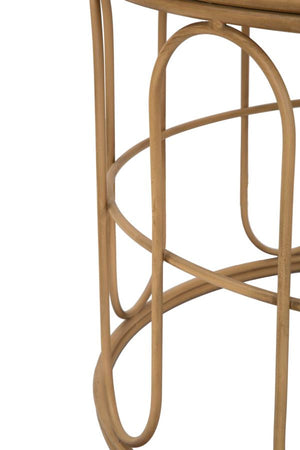 Tavolo da caffè "Samui" struttura in metallo e rattan per interni