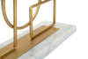 Porta candela figure geometriche struttura in metallo color oro e marmo per interni