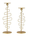 Porta candela Alid in metallo color oro per interni set da 2