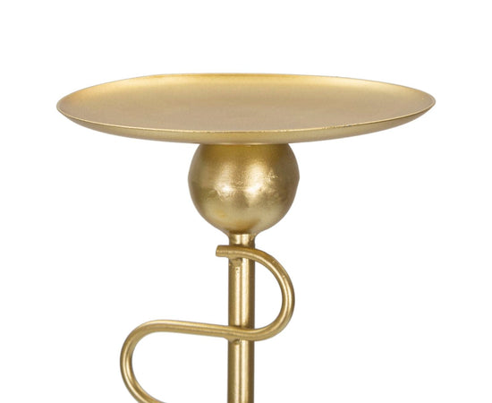 Porta candela "Alid" in metallo color oro per interni set da 2