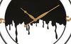 Orologio da parete splash in ferro color nero e oro per salotto e cucina