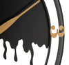 Orologio da parete splash in ferro color nero e oro per salotto e cucina