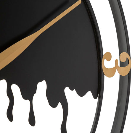 Orologio da parete splash in ferro color nero e oro per salotto e cucina