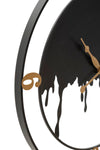 Orologio da parete splash in ferro color nero e oro per salotto e cucina