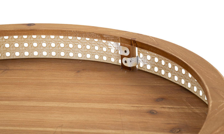 Tavolinetto "Fuji" struttura in metallo ripiano in legno per interni