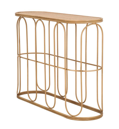 Console "Samui" struttura in metallo e rattan per interni