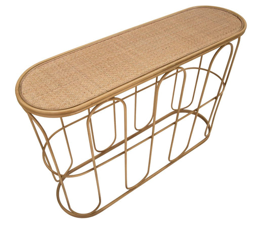 Console "Samui" struttura in metallo e rattan per interni