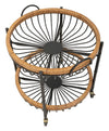 Carrello Cebu struttura in metallo e rattan con ruote per interni