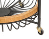 Carrello Cebu struttura in metallo e rattan con ruote per interni