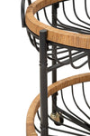 Carrello Cebu struttura in metallo e rattan con ruote per interni