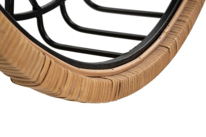 Mensola da muro "Cebu" struttura in metallo e rattan per interni