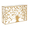 Console albero struttura in metallo e legno MDF con ripiano in vetro per interni
