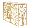 Console albero struttura in metallo e legno MDF con ripiano in vetro per interni