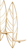 Porta candela da muro foglie con struttura in metallo color oro per interni
