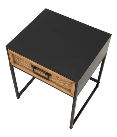 Comodino "Hanoi" struttura in metallo e legno MDF per interni