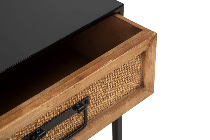 Comodino "Hanoi" struttura in metallo e legno MDF per interni