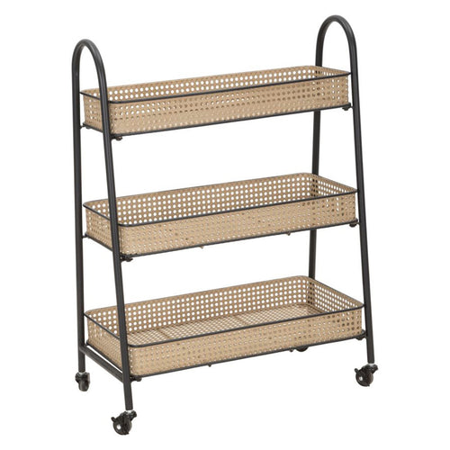 Carrello Fuji con ruote struttura in metallo con 3 ripiani per interni