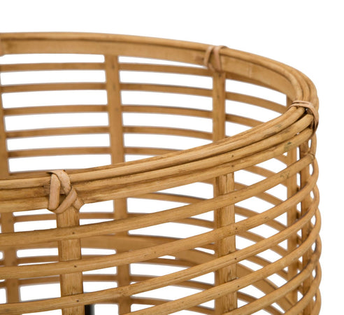 Coppia porta vasi in rattan con supporto in metallo per interni set da 2
