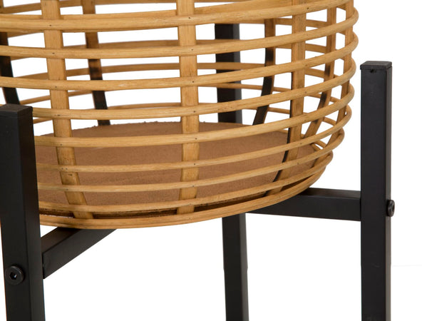 Coppia porta vasi in rattan con supporto in metallo per interni set da 2