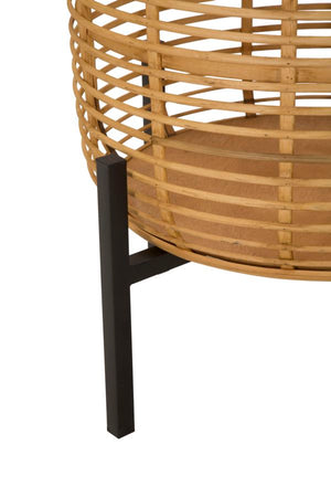 Coppia porta vasi in rattan con supporto in metallo per interni set da 2