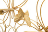 Porta candela da muro farfalle in metallo color oro per interni