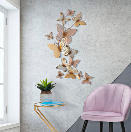 Pannello decorativo farfalle da muro in ferro per decorazioni ambienti