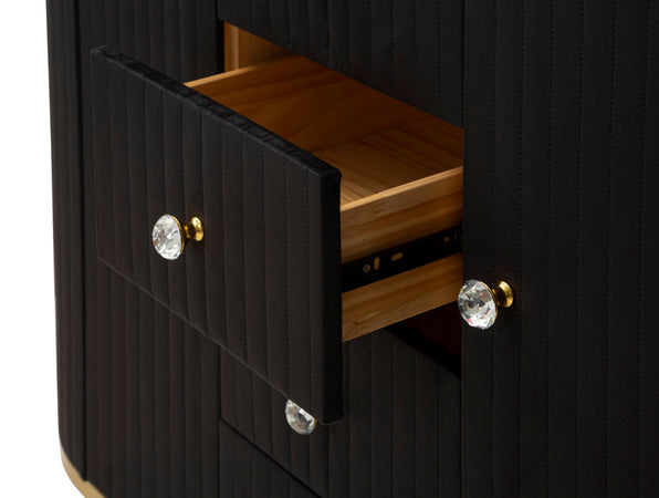 Mobile "Montpellier" struttura in metallo, legno e tessuto ripiano in marmo per interni