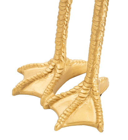 Lampada da tavolo "Fenicottero" struttura in poliresina color oro per interni