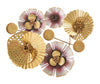 Porta candela decorativo fiori con struttura in metallo per interni
