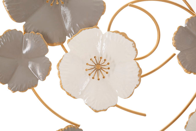 Pannello decorativo vortice di fiori in ferro per decorazioni ambienti