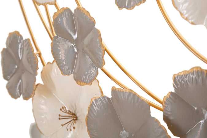 Pannello decorativo vortice di fiori in ferro per decorazioni ambienti