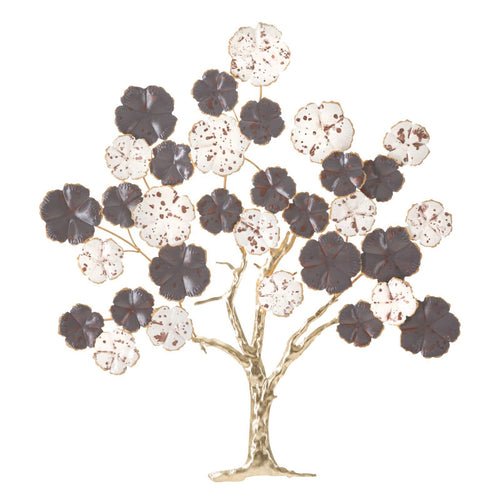 Pannello decorativo albero fiorito in ferro per decorazioni ambienti