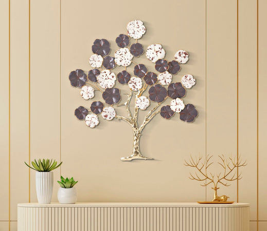 Pannello decorativo albero fiorito in ferro per decorazioni ambienti