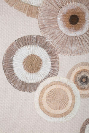 Dipinto su tela Circly con inserti e telaio in legno per decorazioni ambienti