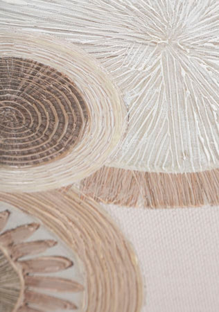 Dipinto su tela Circly con inserti e telaio in legno per decorazioni ambienti