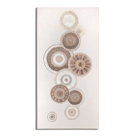 Dipinto su tela Circly con inserti e telaio in legno per decorazioni ambienti