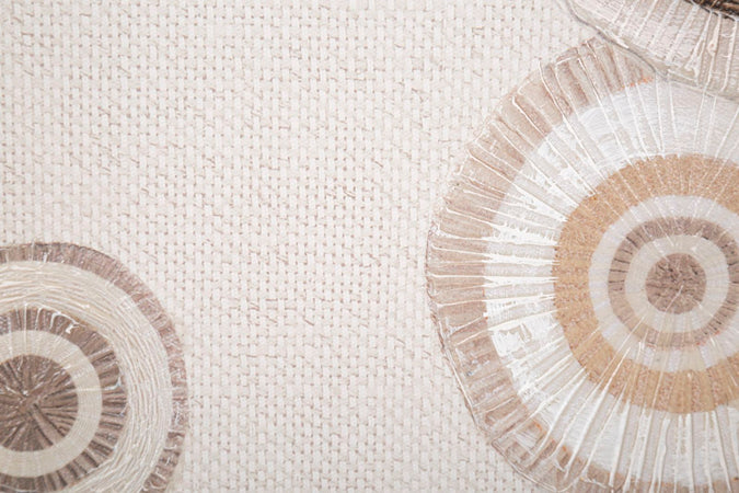 Dipinto su tela Circly con inserti e telaio in legno per decorazioni ambienti