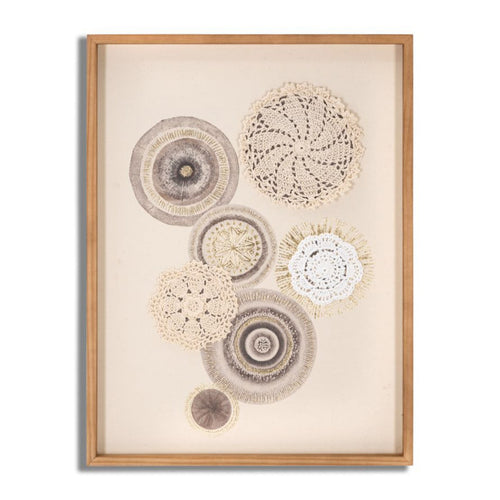 Stampa su tela Circly con inserti e telaio in legno per decorazioni ambienti