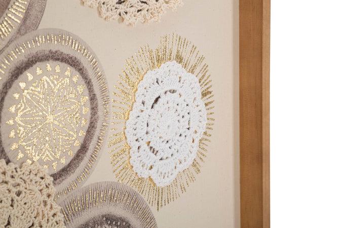 Stampa su tela Circly con inserti e telaio in legno per decorazioni ambienti