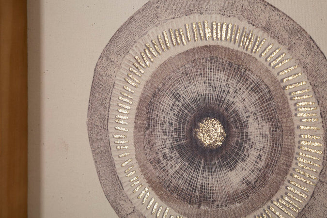 Stampa su tela Circly con inserti e telaio in legno per decorazioni ambienti